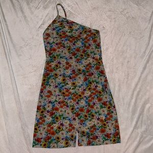 Zara Floral one shoulder romper